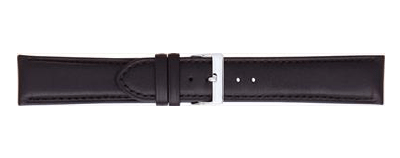 Padded Crocodile Grain Leather Watch Strap