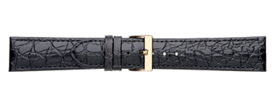 Crocodile watch strap with deployment clasp