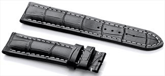 22m & 24mm Black Crocodile Leather Watch Strap