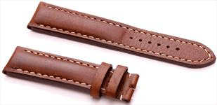 20mm, 22m & 24mm Light Brown Smooth Calf Leather Watch Strap
