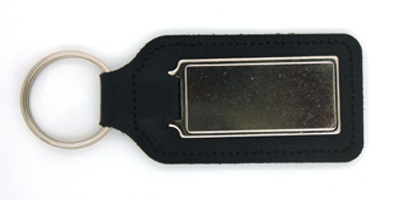 Oblong Leather Key Fob with Blank Decal
