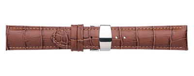 Crocodile watch strap with deployment clasp