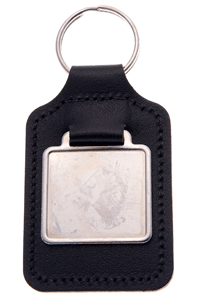 Square Leather Key Fob with Landscape Blank Decal