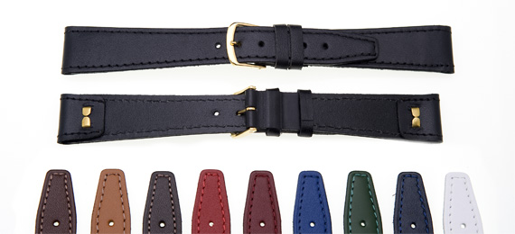 Mens 20mm Open-end Leather Watch Straps