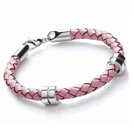 T1058 Pink Ladies Leather Bracelet with Charms