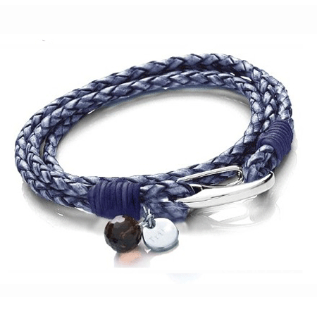 T1130 Denim Ladies Double Wrap Leather Bracelet