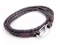 T758-2 Berry Ladies Double Wrap Leather Bracelet