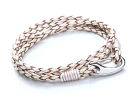 T758-2 White Ladies Double Wrap Leather Bracelet