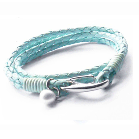 T758-2p Mint Ladies Double Wrap Leather Bracelet with Pearl