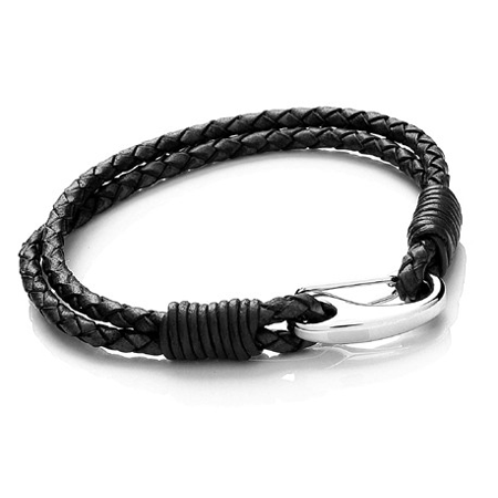 T758 Black Leather Bracelet