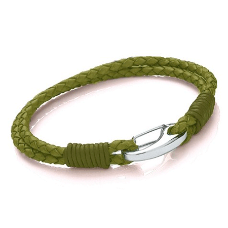 T758 Green Leather Bracelet
