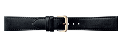 Padded Crocodile Grain Leather Watch Strap