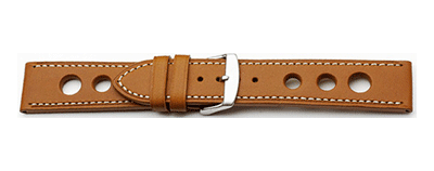 Rally Style Leather Watch Strap